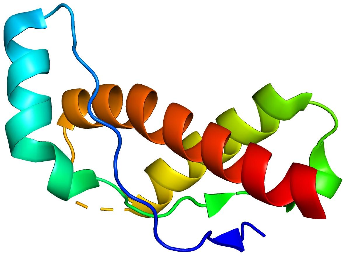Modelo 3D da estrutura da proteína príon humana